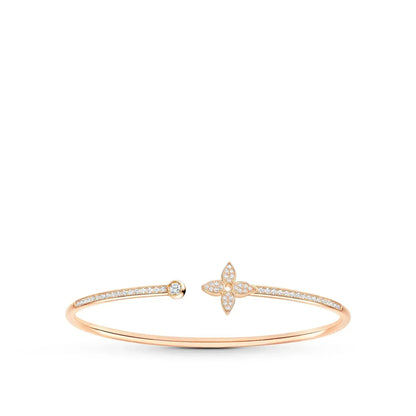 [Bloom]IDYLLE PINK GOLD OPEN BRACELET DIAMOND PAVED