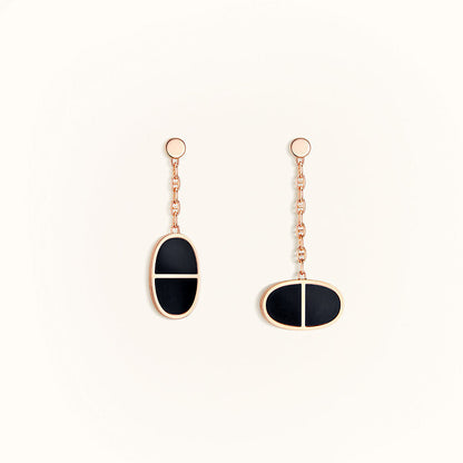 [Bloom]CHAINE VERSO BLACK CERAMIC EARRINGS