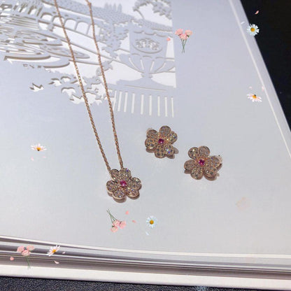 [Bloom]FRIVOLE PINK GOLD FLOWER DIAMOND EARRINGS