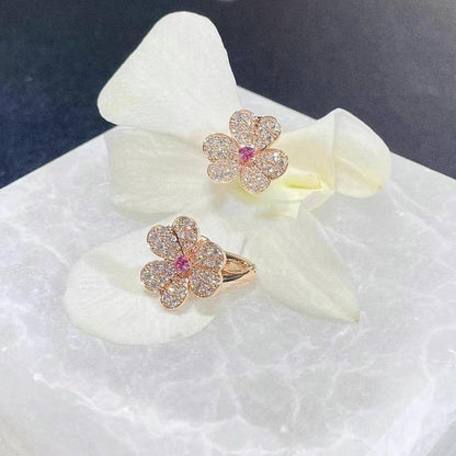 [Bloom]FRIVOLE PINK GOLD FLOWER DIAMOND EARRINGS