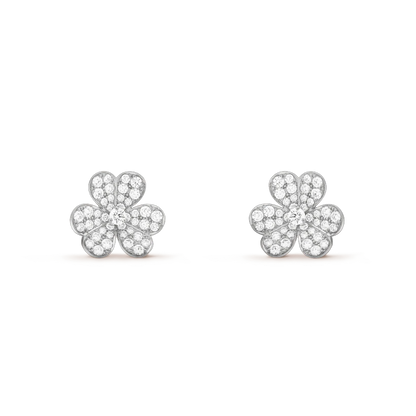 [Bloom]FRIVOLE SILVER FLOWER DIAMOND EARRINGS