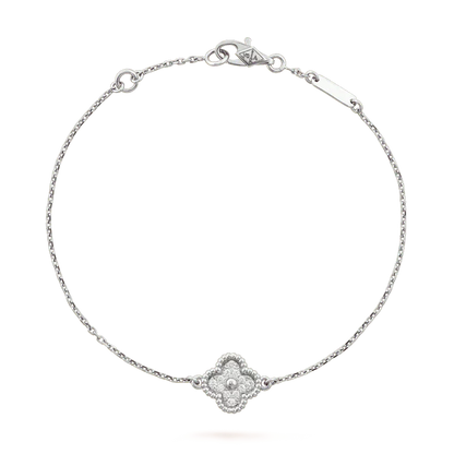 [Bloom]CLOVER  SINGLE FLOWER BRACELET SILVER