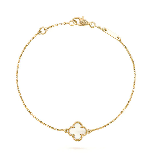 [Bloom]CLOVER WHITE MOP SINGLE FLOWER BRACELET