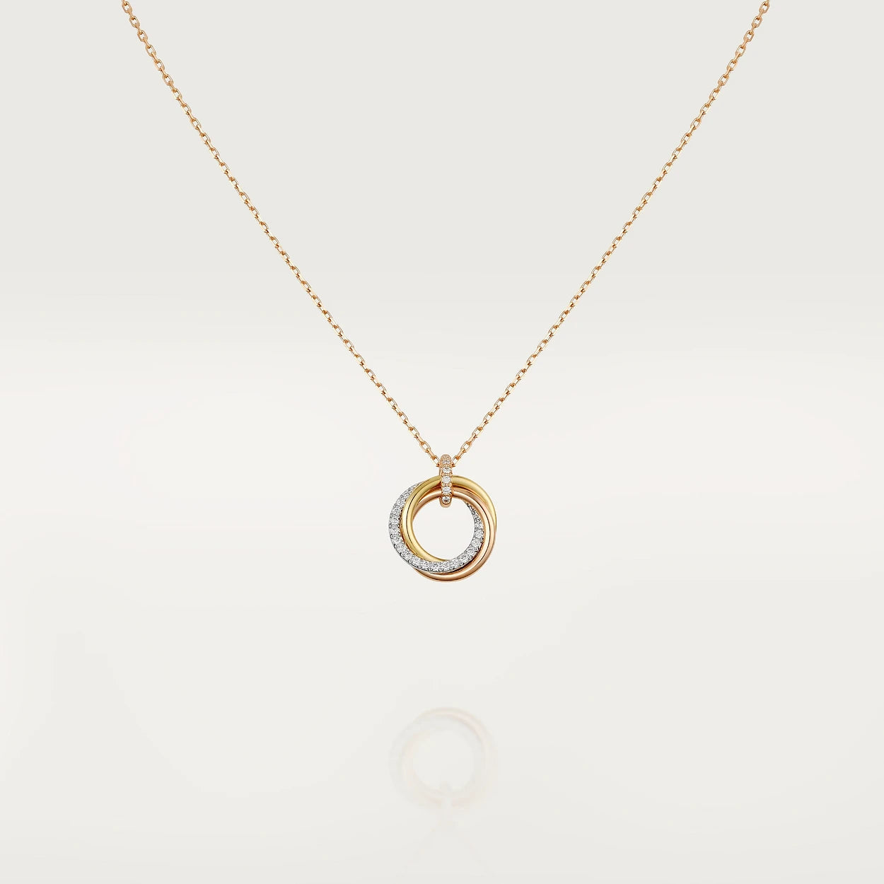 [Bloom]TRINITY NECKLACE SILVER GOLD PINK GOLD DIAMONDS