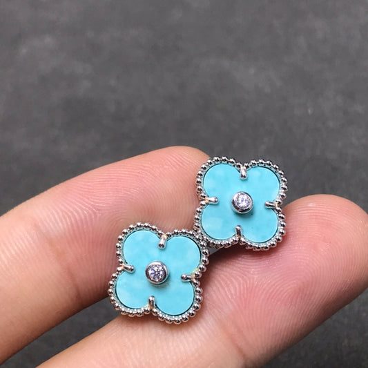 [Bloom]CLOVER 1 DIAMOND BLUE SKY SILVER EARRINGS